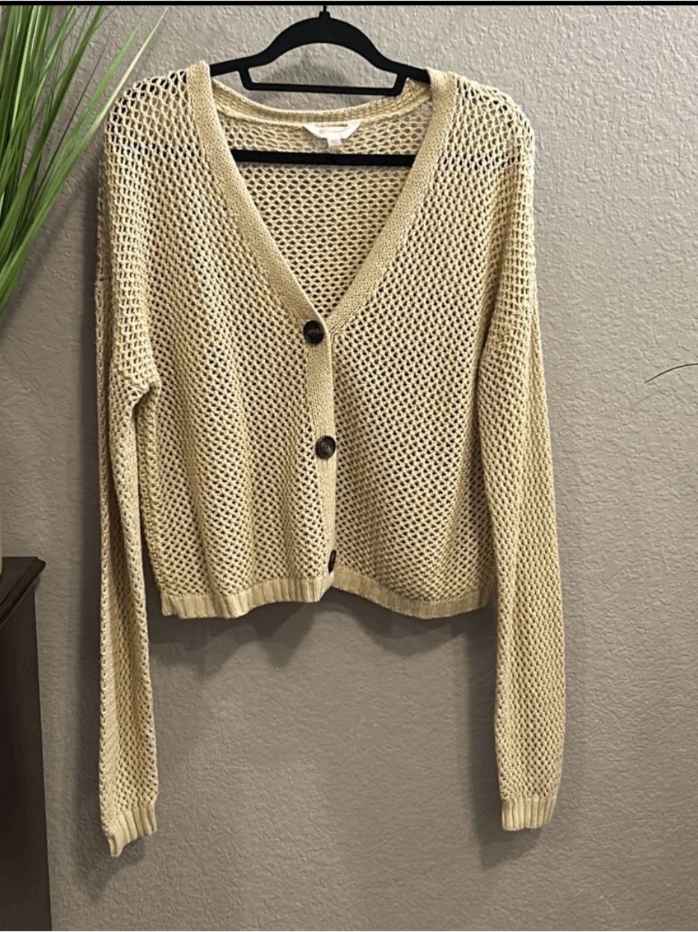 RB3 No Boundaries, tan crocheted button down sweater size 3X